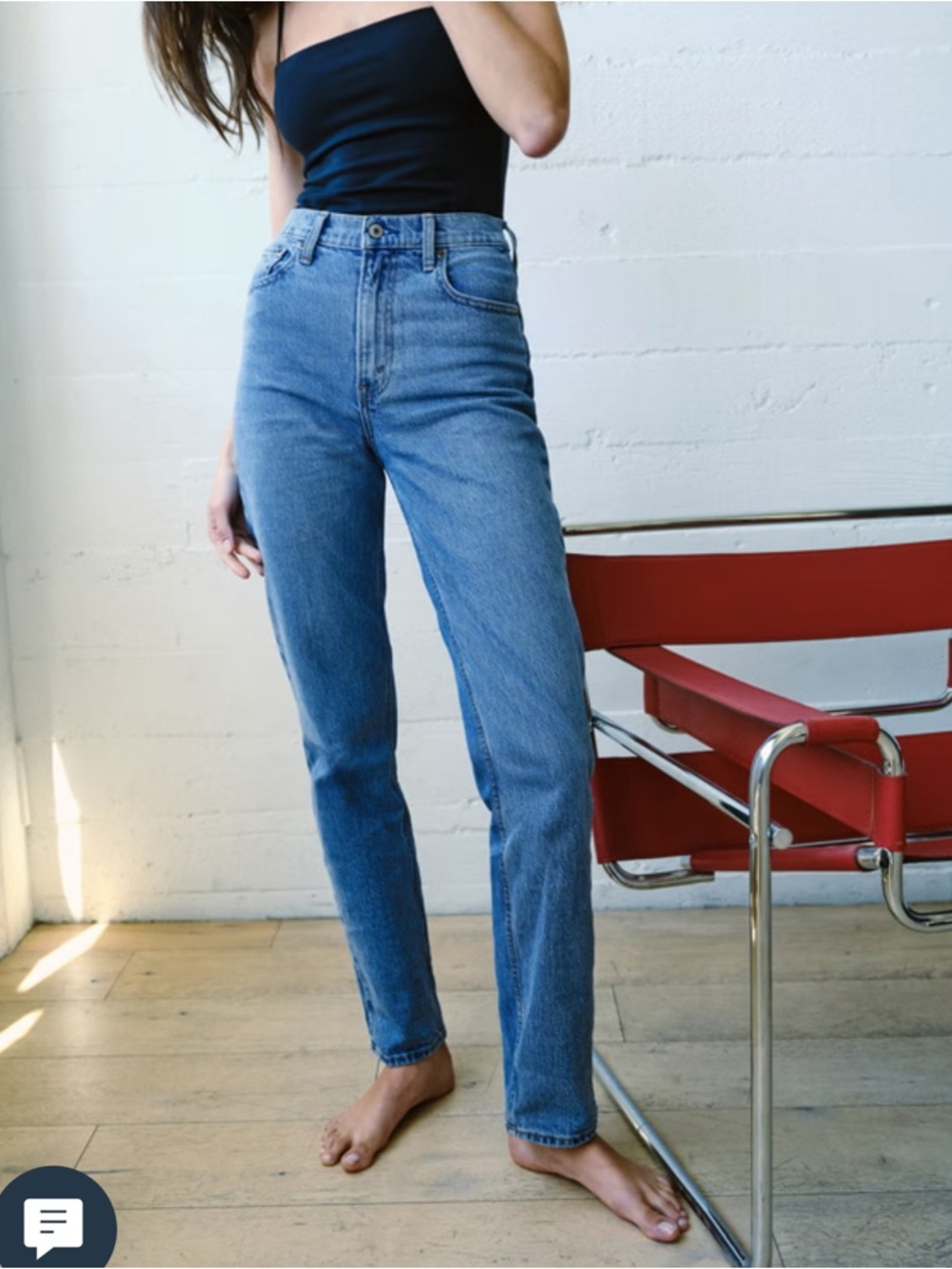 Abercrombie & Fitch Mid-Rise Straight Leg Blue Jeans